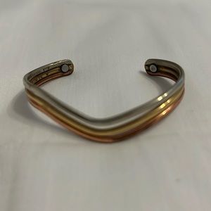 Sergio Lub Rainbow Wave Magnetic Bracelet Three Metal Copper Silver Brass